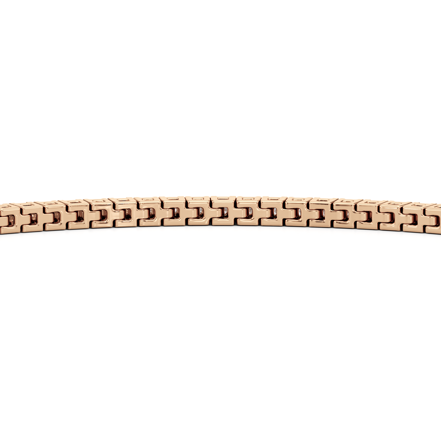 Classic 4 - Prong Round Lab Diamond Square Basket Tennis Bracelet - Lotus Diamond