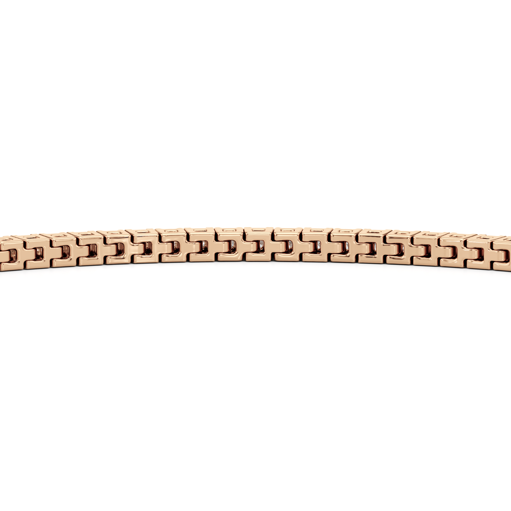 Classic 4 - Prong Round Lab Diamond Square Basket Tennis Bracelet - Lotus Diamond
