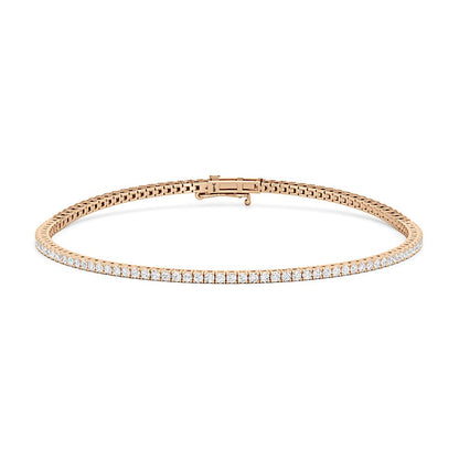 Classic 4 - Prong Round Lab Diamond Square Basket Tennis Bracelet - Lotus Diamond