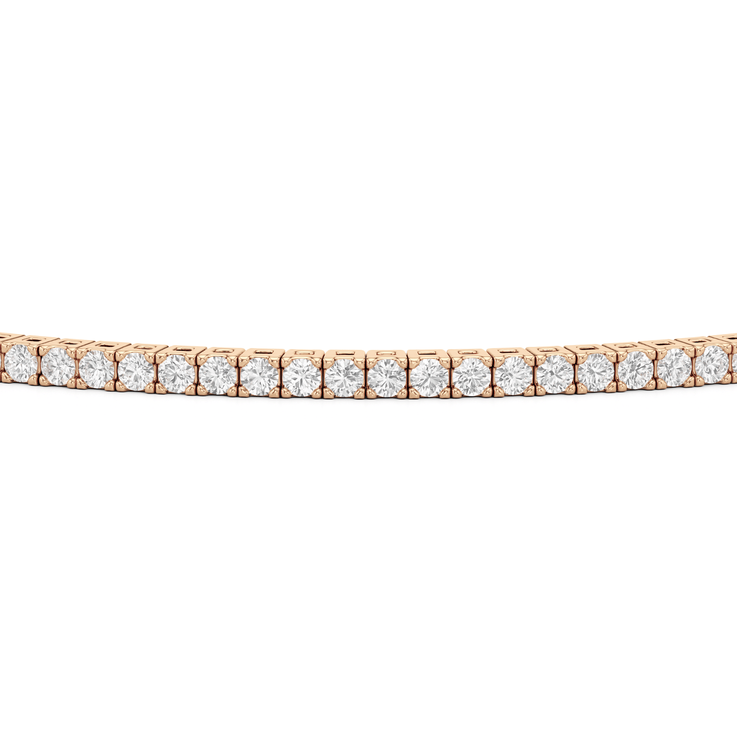Classic 4 - Prong Round Lab Diamond Square Basket Tennis Bracelet - Lotus Diamond