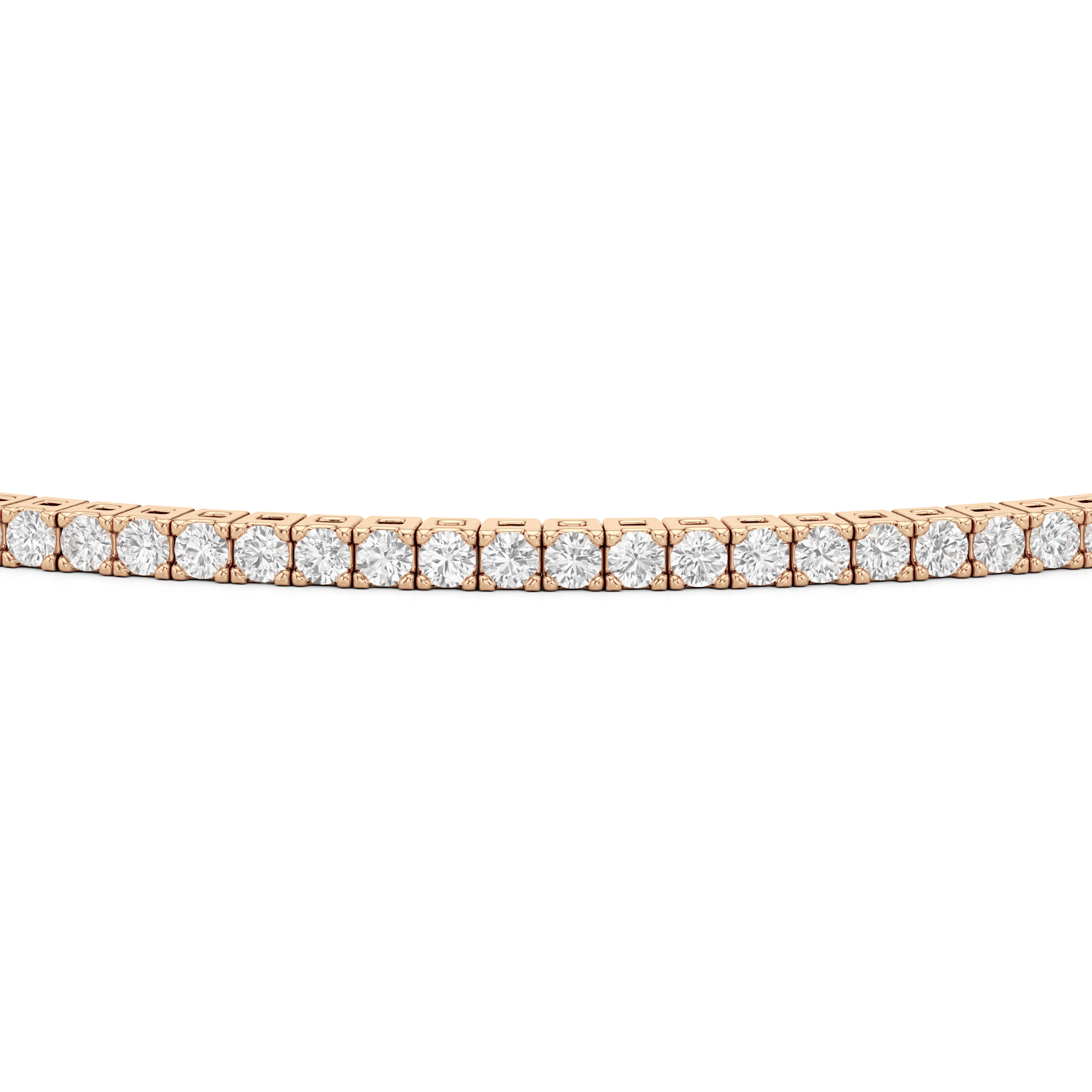 Classic 4 - Prong Round Lab Diamond Square Basket Tennis Bracelet - Lotus Diamond
