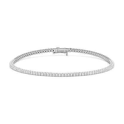 Classic 4 - Prong Round Lab Diamond Square Basket Tennis Bracelet - Lotus Diamond