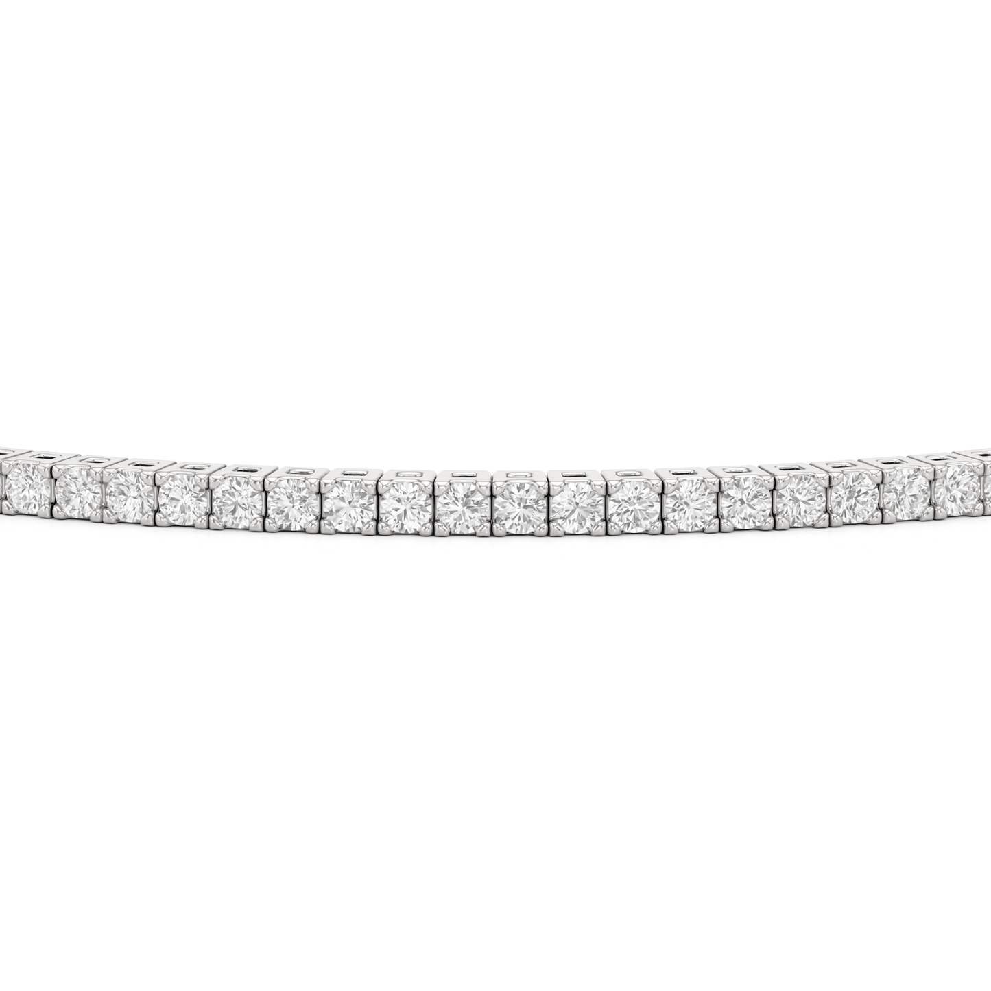 Classic 4 - Prong Round Lab Diamond Square Basket Tennis Bracelet - Lotus Diamond