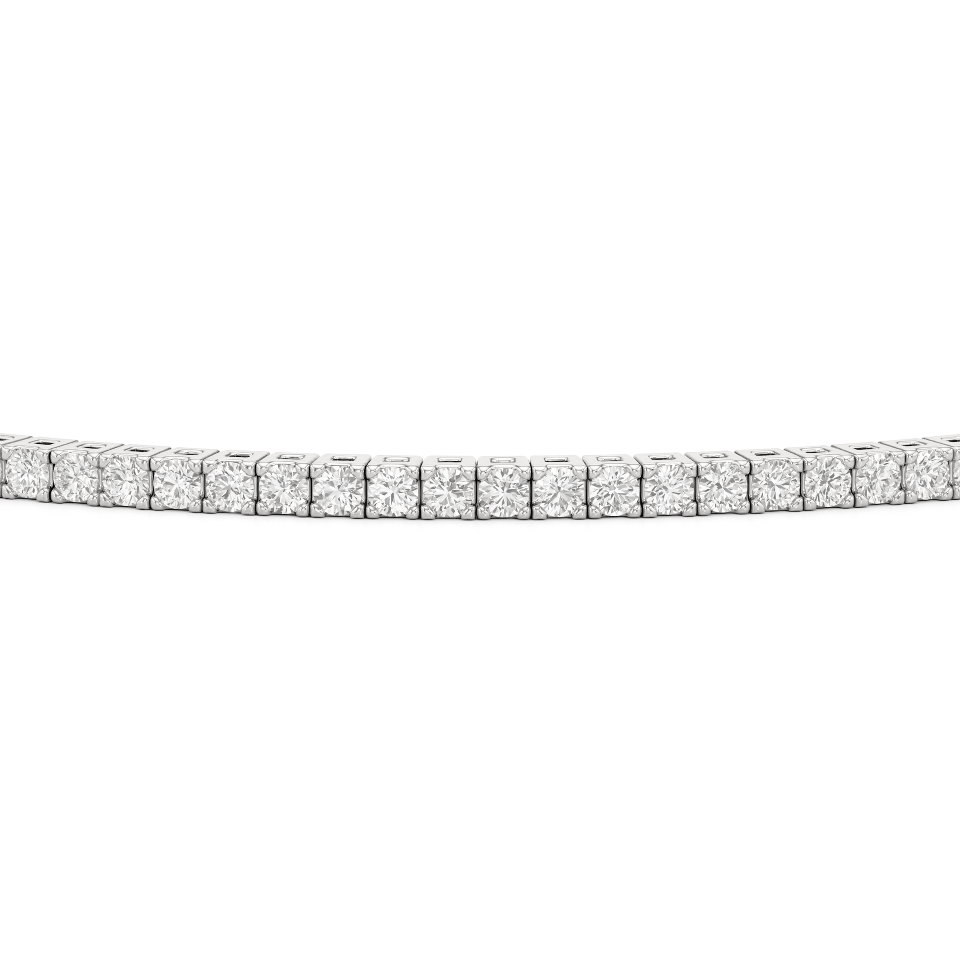 Classic 4 - Prong Round Lab Diamond Square Basket Tennis Bracelet - Lotus Diamond