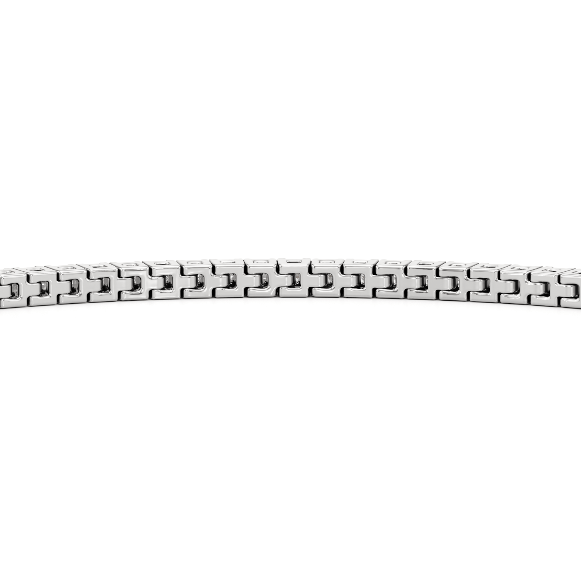 Classic 4 - Prong Round Lab Diamond Square Basket Tennis Bracelet - Lotus Diamond