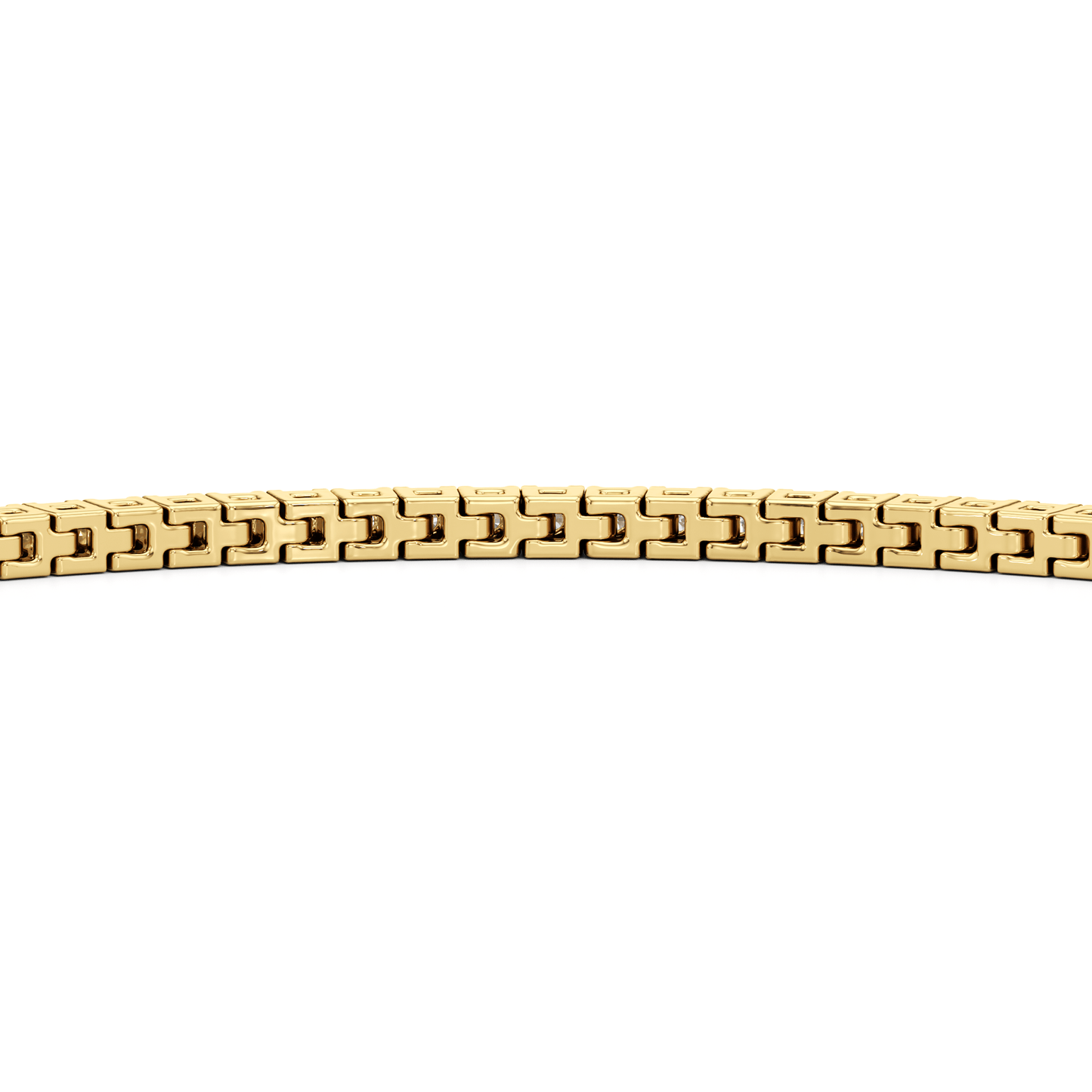 Classic 4 - Prong Round Lab Diamond Square Basket Tennis Bracelet - Lotus Diamond