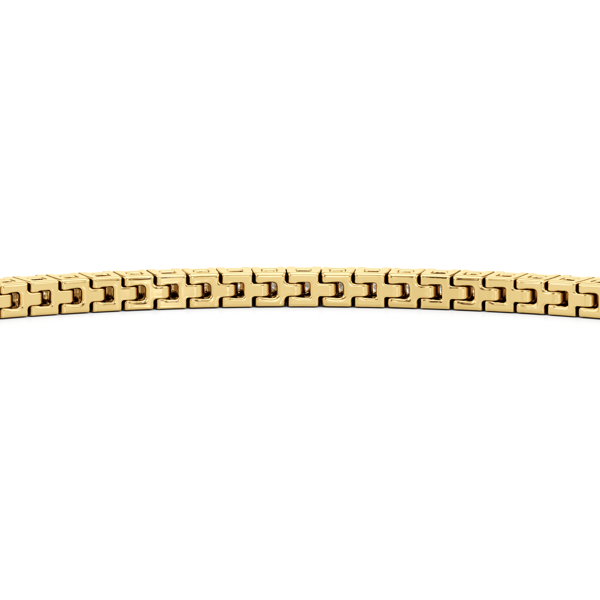 Classic 4 - Prong Round Lab Diamond Square Basket Tennis Bracelet - Lotus Diamond