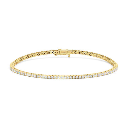 Classic 4 - Prong Round Lab Diamond Square Basket Tennis Bracelet - Lotus Diamond