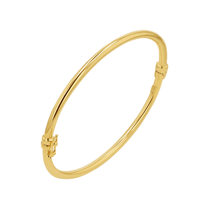 Classic Oval Tube Bangle (3mm) - Lotus Diamond