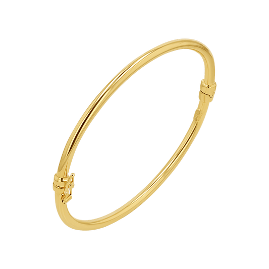 Classic Oval Tube Bangle (3mm) - Lotus Diamond