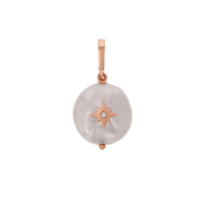 Coin Pearl Diamond Starburst Charm - Lotus Diamond