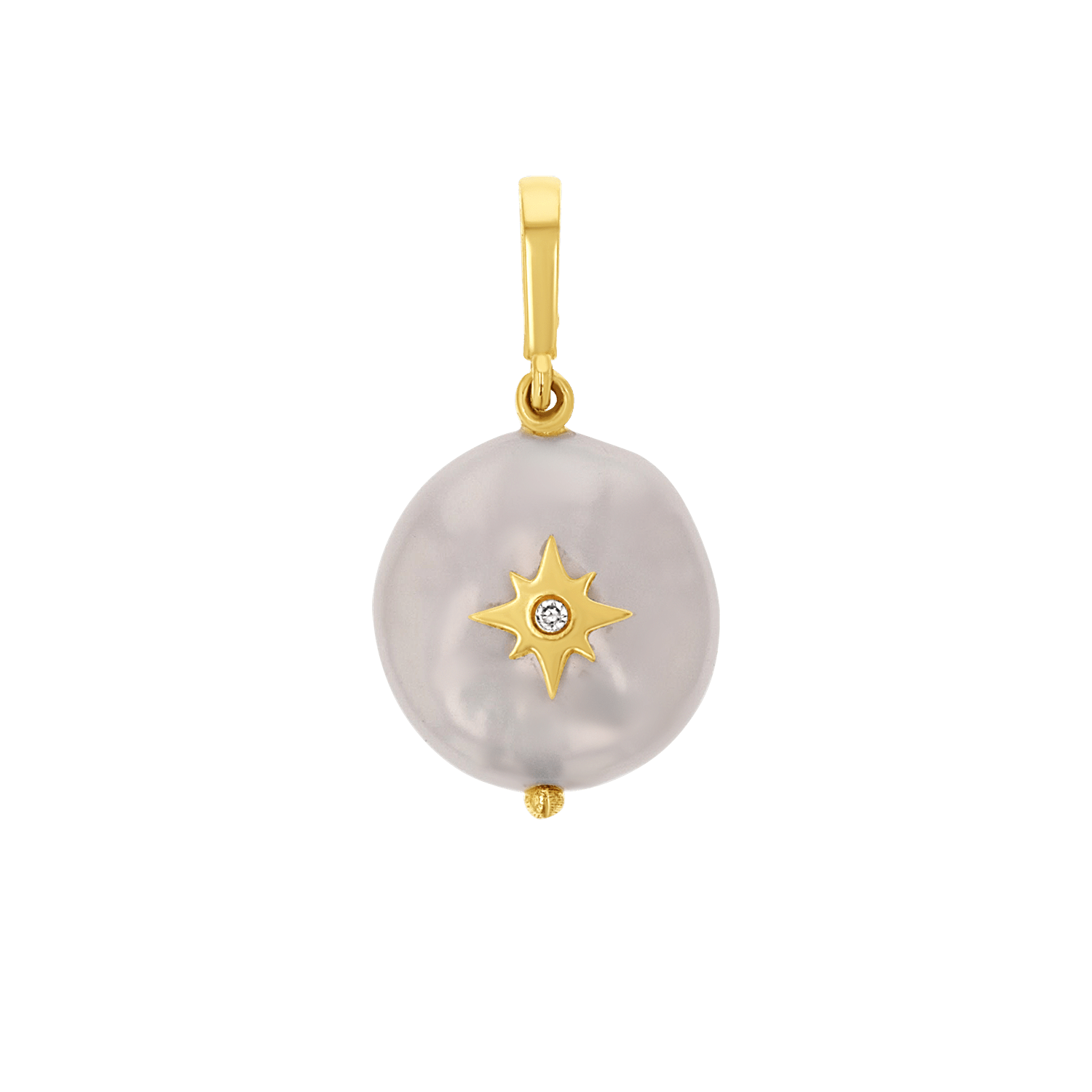 Coin Pearl Diamond Starburst Charm - Lotus Diamond