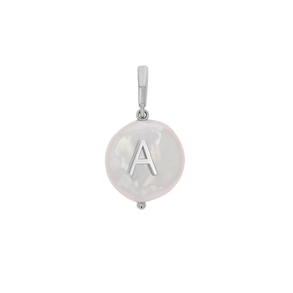 Coin Pearl Initial Charm - Lotus Diamond