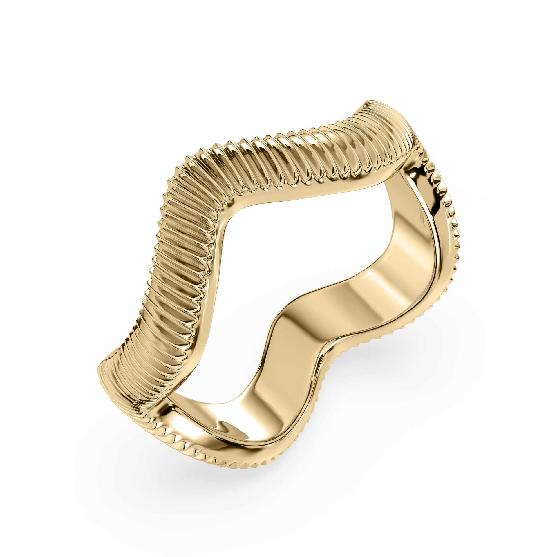 Coquette Fluted Ring - Lotus Diamond