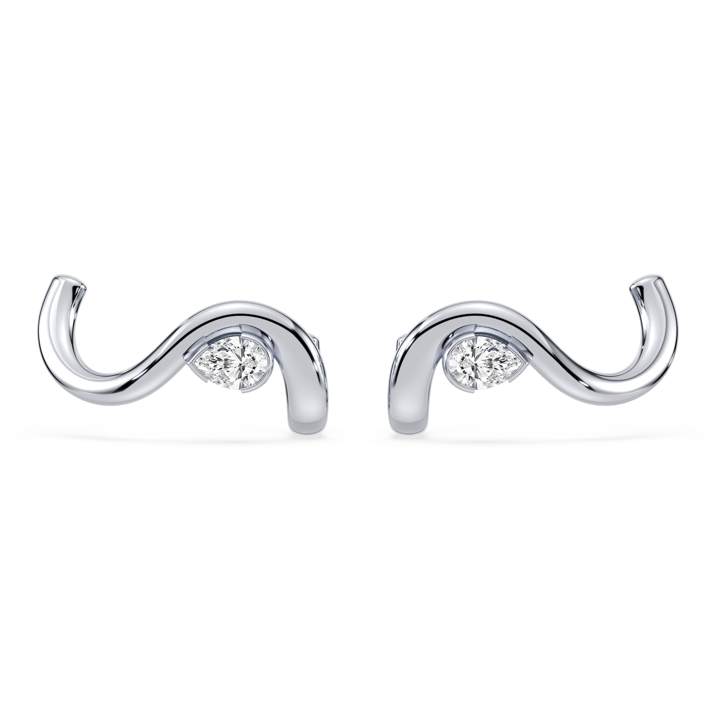 Coquette Lab Diamond Curve Stud - Lotus Diamond