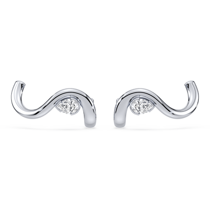 Coquette Lab Diamond Curve Stud - Lotus Diamond