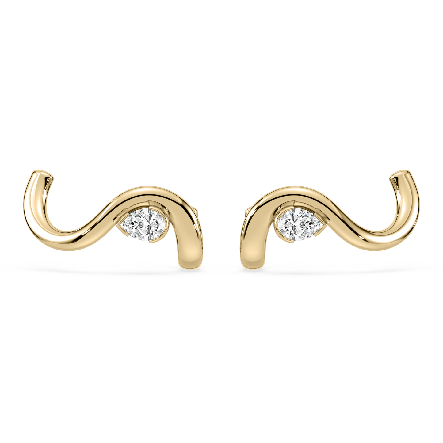 Coquette Lab Diamond Curve Stud - Lotus Diamond