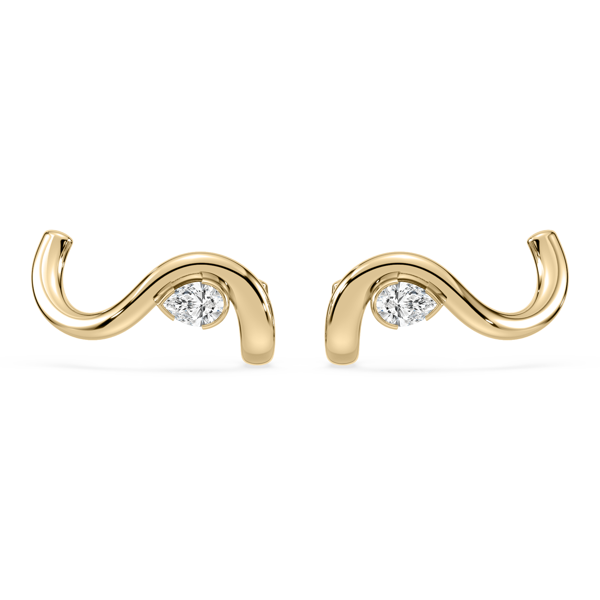 Coquette Lab Diamond Curve Stud - Lotus Diamond