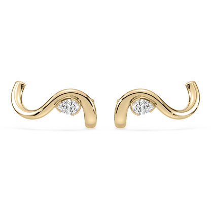 Coquette Lab Diamond Curve Stud - Lotus Diamond