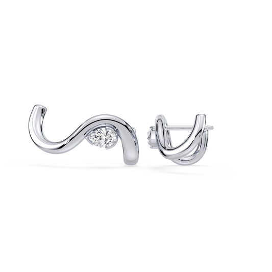 Coquette Lab Diamond Curve Stud - Lotus Diamond