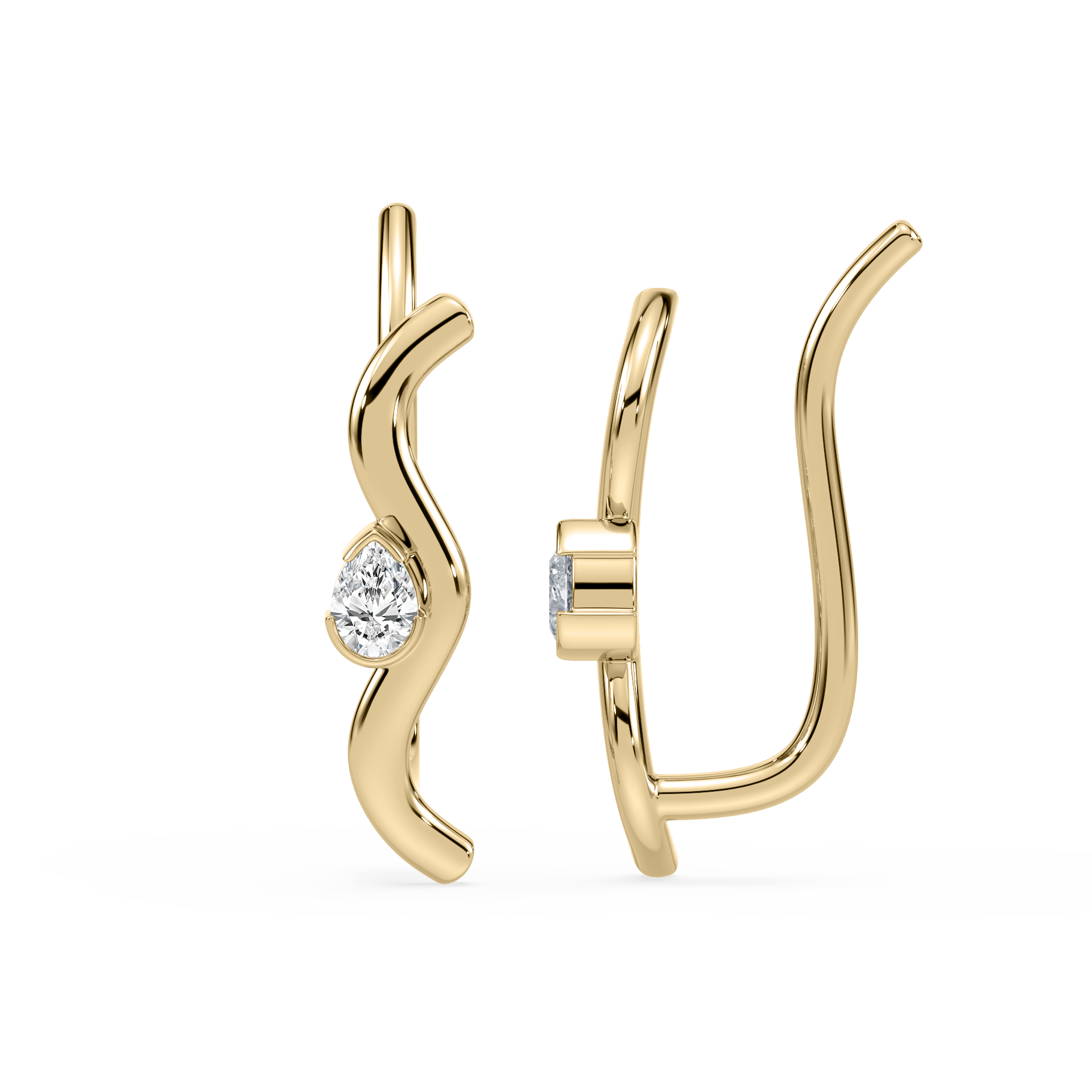Coquette Lab Diamond Pear Ear Pin - Lotus Diamond