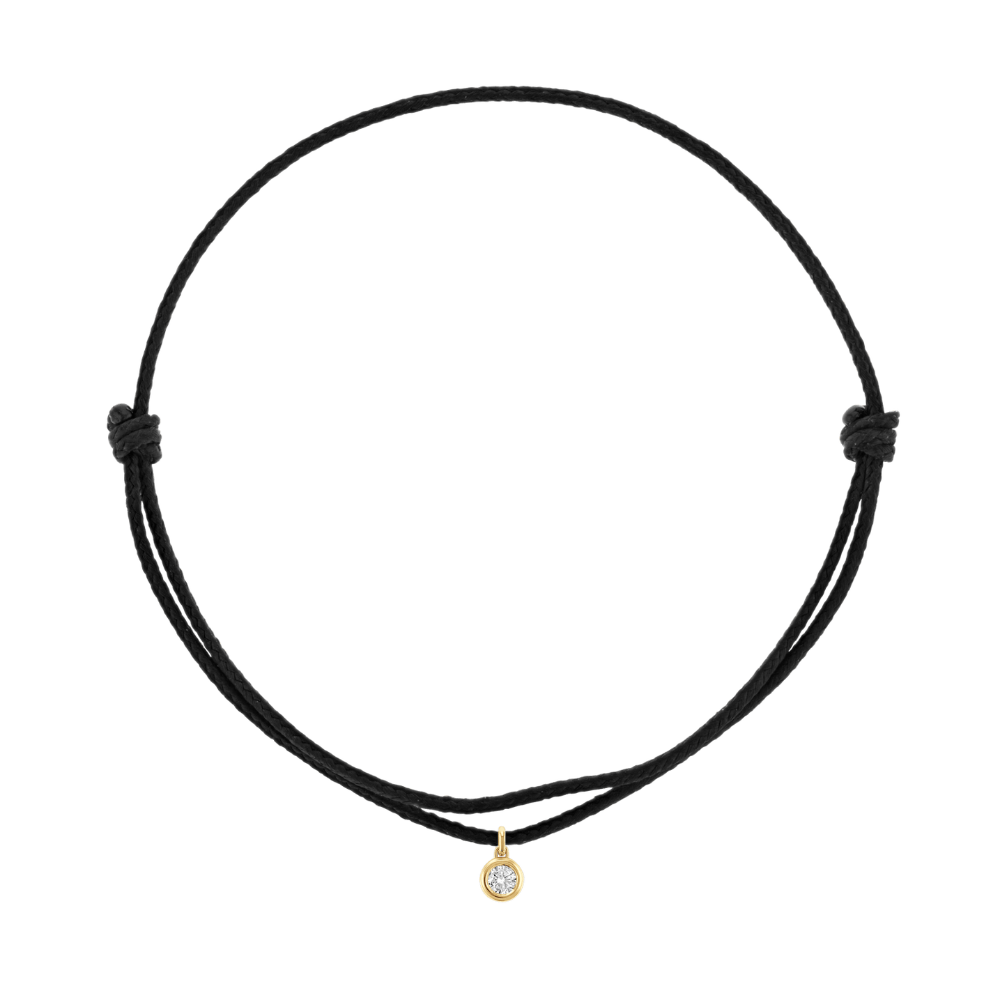 Cord Charm Bracelet - Lotus Diamond