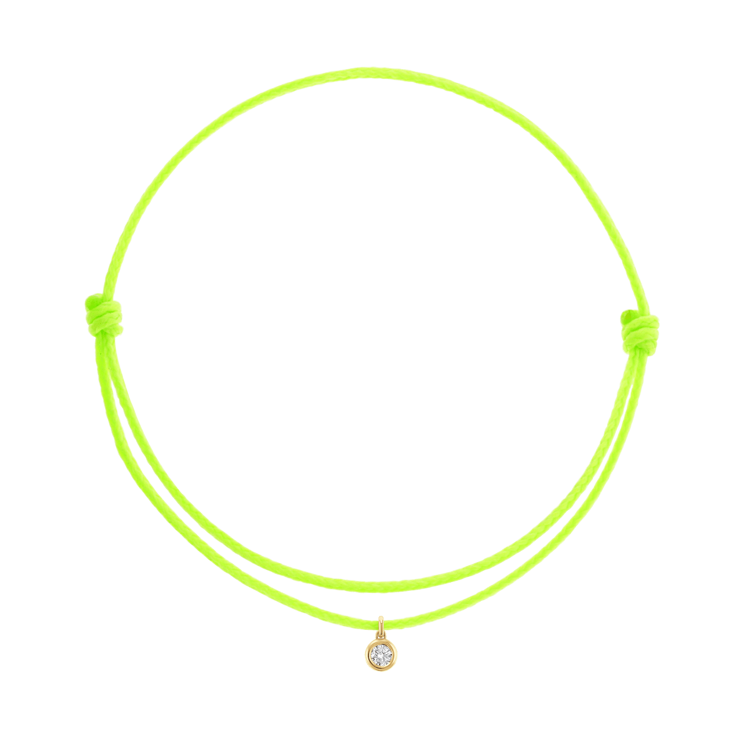 Cord Charm Bracelet - Lotus Diamond