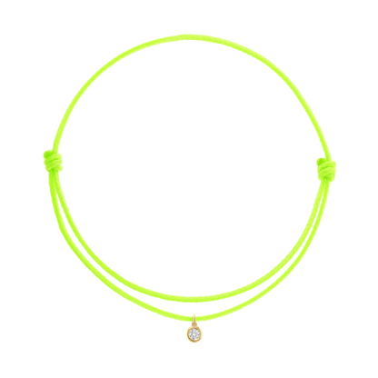 Cord Charm Bracelet - Lotus Diamond