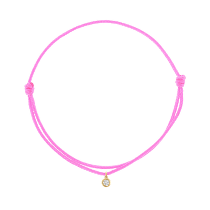 Cord Charm Bracelet - Lotus Diamond