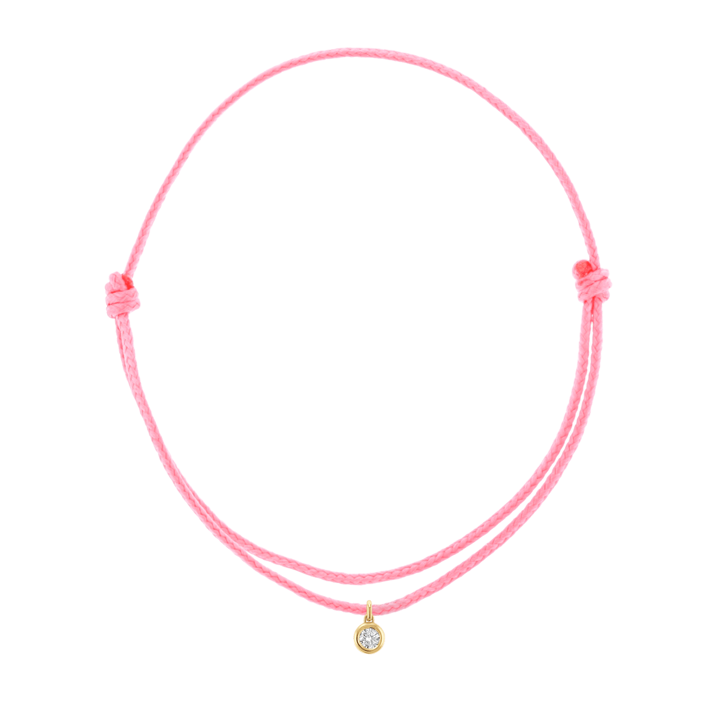 Cord Charm Bracelet - Lotus Diamond