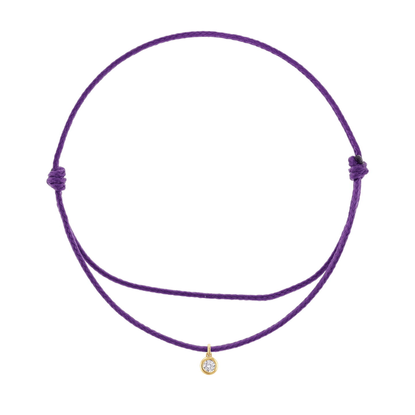 Cord Charm Bracelet - Lotus Diamond