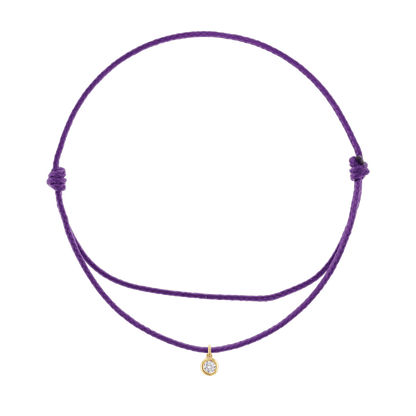 Cord Charm Bracelet - Lotus Diamond