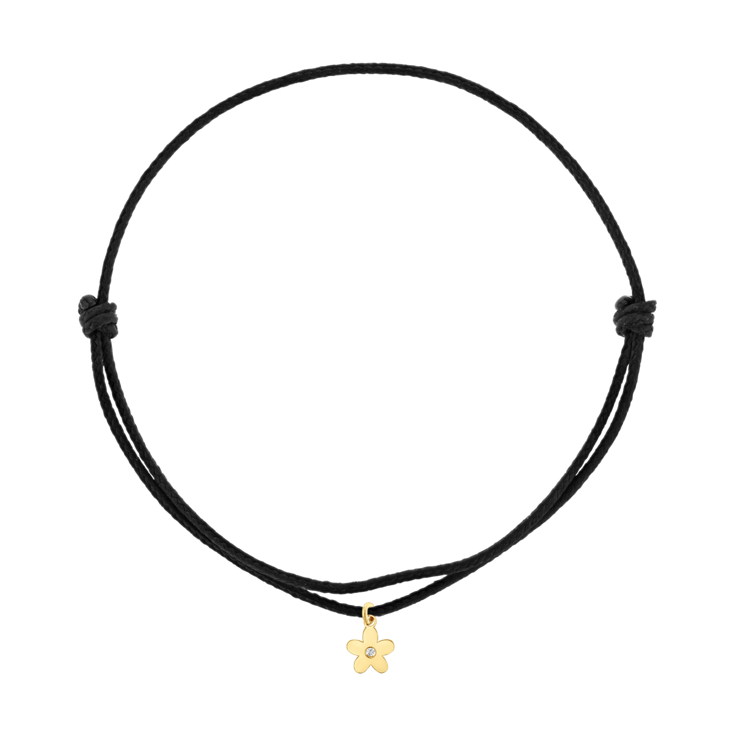 Cord Charm Bracelet - Lotus Diamond