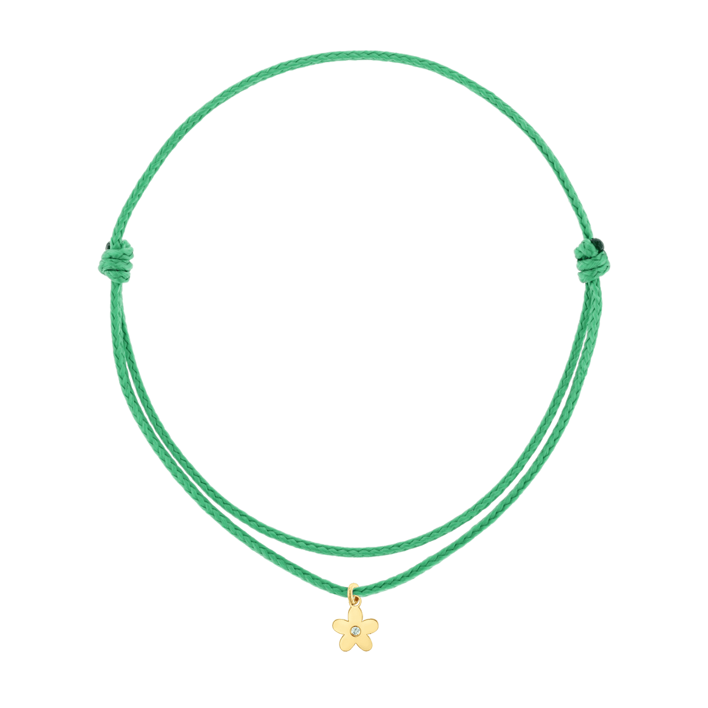 Cord Charm Bracelet - Lotus Diamond