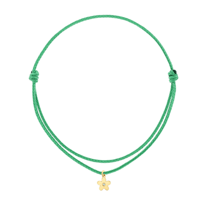 Cord Charm Bracelet - Lotus Diamond