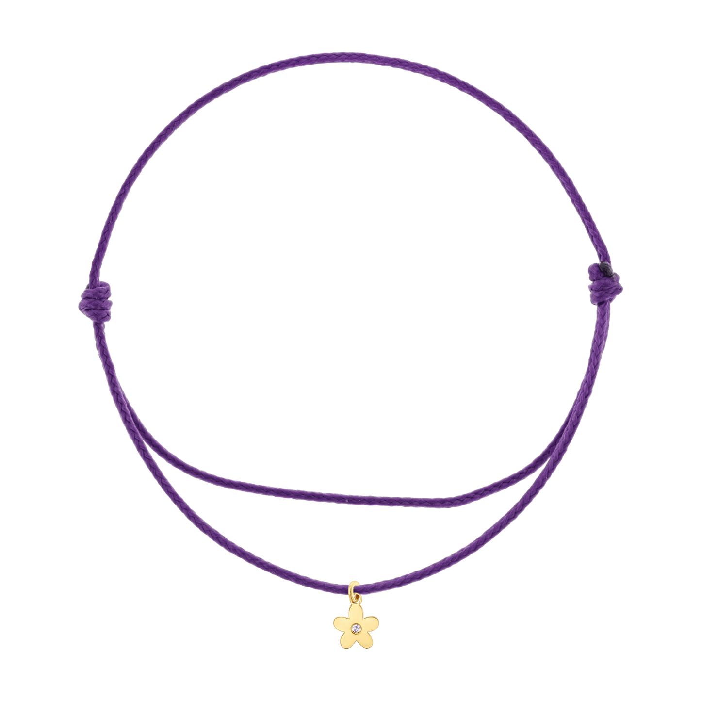 Cord Charm Bracelet - Lotus Diamond