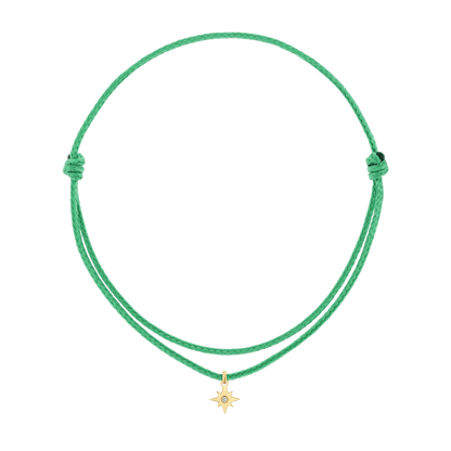 Cord Charm Bracelet - Lotus Diamond