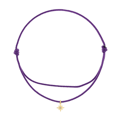 Cord Charm Bracelet - Lotus Diamond