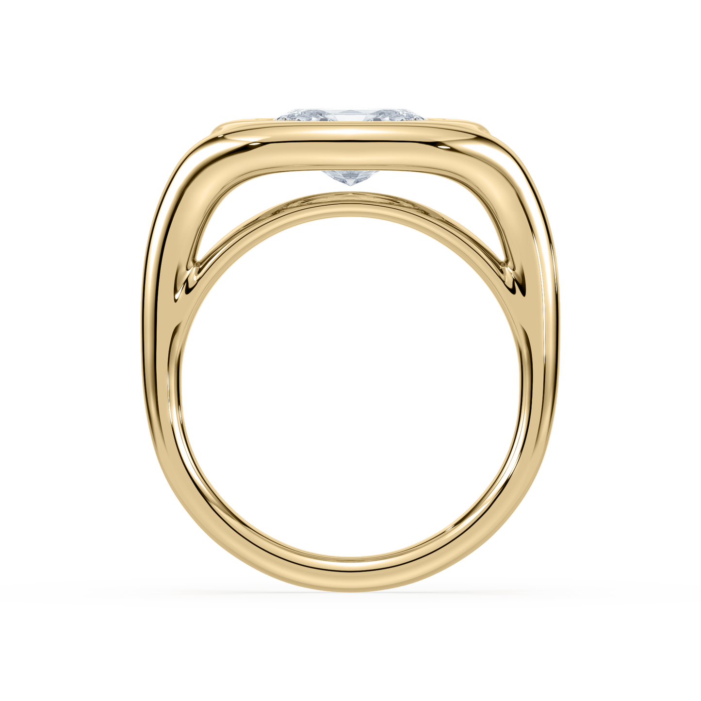 Cove 18K Yellow 1.50 CT Lab Oval Diamond Ring Size 6.5 - Lotus Diamond