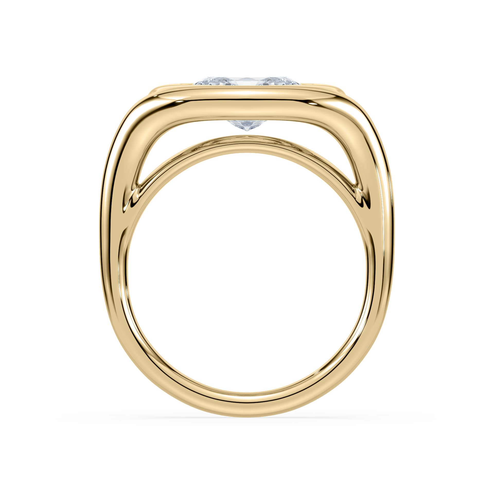 Cove 18K Yellow 1.50 CT Lab Oval Diamond Ring Size 6.5 - Lotus Diamond