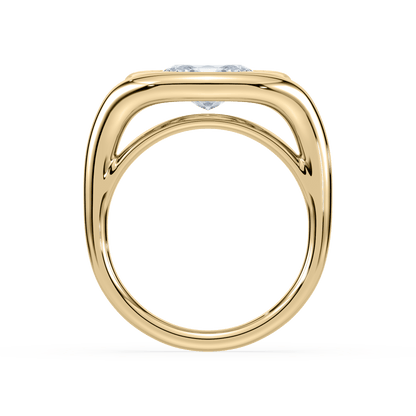 Cove 18K Yellow 1.50 CT Lab Oval Diamond Ring Size 6.5 - Lotus Diamond
