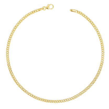Cuban Curb Link Anklet - Lotus Diamond