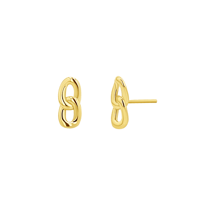Cuban Curb Link Stud Earrings - Lotus Diamond