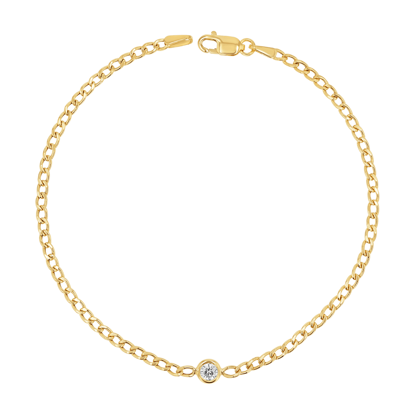 Cuban Link Floating Diamond Bracelet - Lotus Diamond