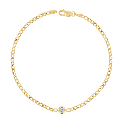 Cuban Link Floating Diamond Bracelet - Lotus Diamond