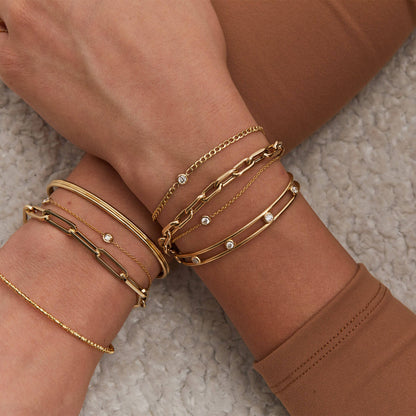 Cuban Link Floating Diamond Bracelet - Lotus Diamond