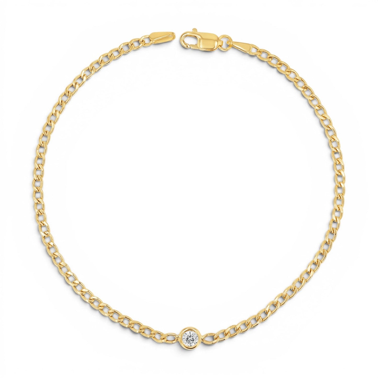 Cuban Link Floating Diamond Bracelet - Lotus Diamond