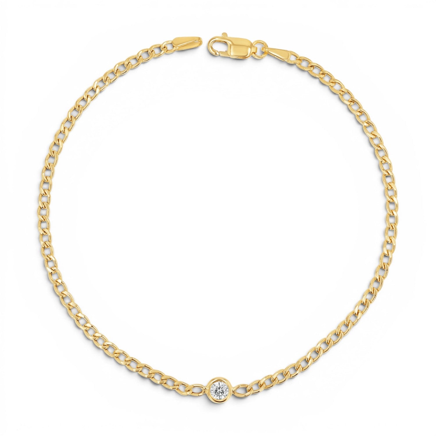 Cuban Link Floating Diamond Bracelet - Lotus Diamond