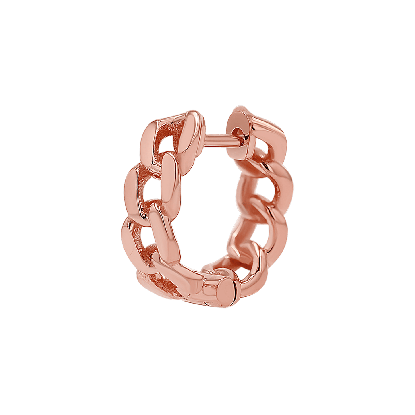 Cuban Link Huggies Hoop Earrings - Lotus Diamond