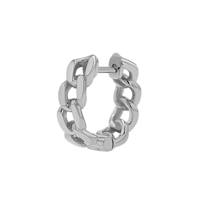 Cuban Link Huggies Hoop Earrings - Lotus Diamond